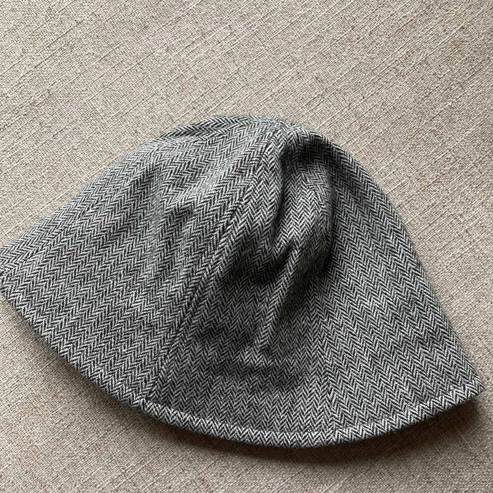 Wool Herringbone Tweed Bucket Hat